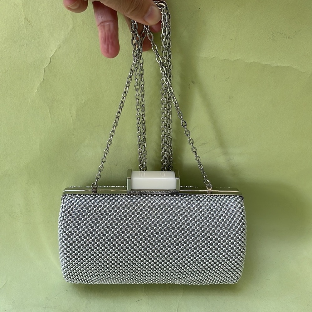New vintage silver Jessica McClintock purse/clutch